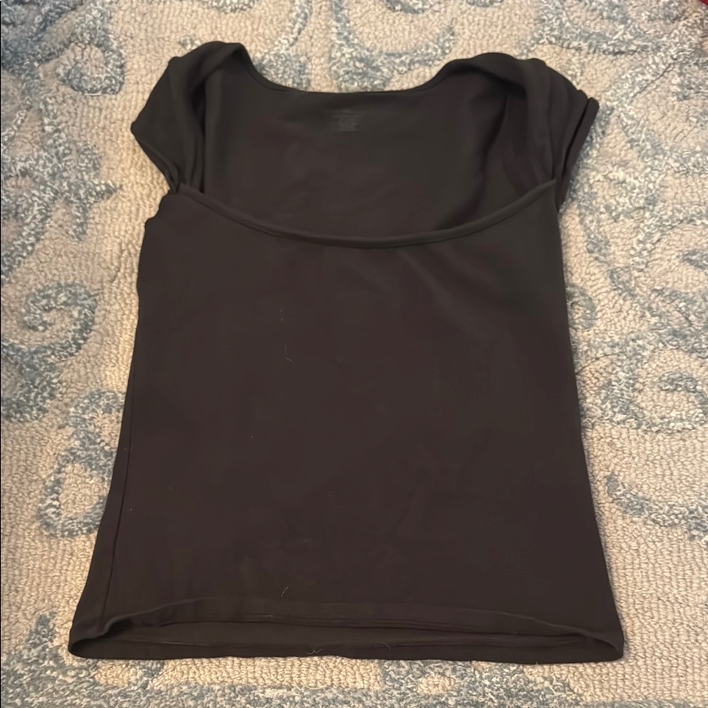 Brandy Melville Black Fitted T-Shirt Blouse